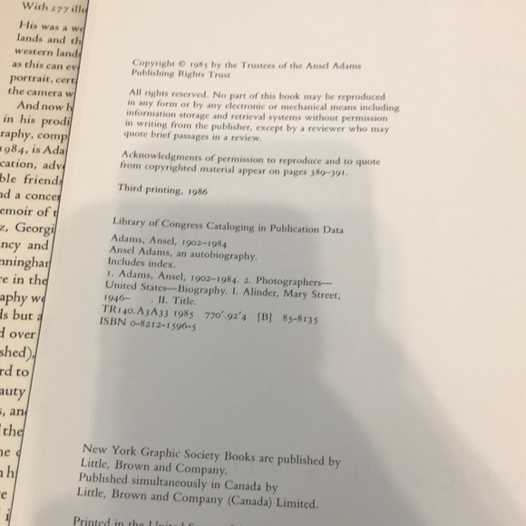 Ansel Adams An Autobiography, large hardcover book, 400 pages photography - Picture 5 of 7